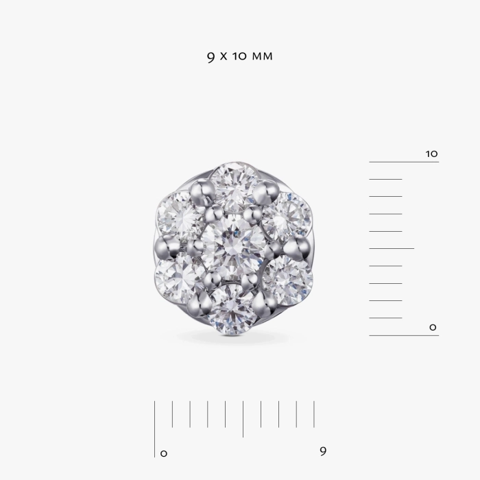 White Gold Stud Earrings with Diamond Scatter - С2308