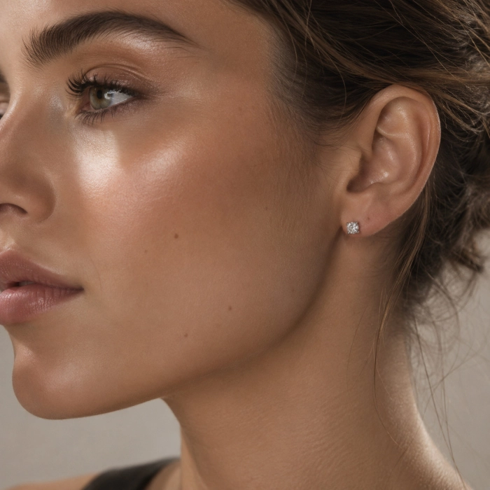 Diamond Stud Earrings in White Gold — С2385