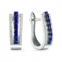 GOLD EARRINGS WITH SAPPHIRES AND DIAMONDS - С2401с