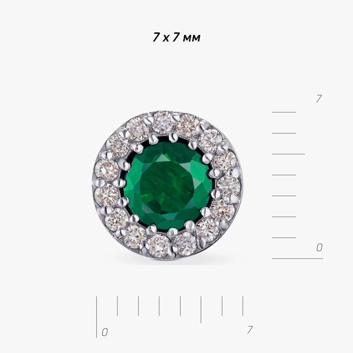 Diamond Earrings in White Gold with Emeralds - С2421.1и