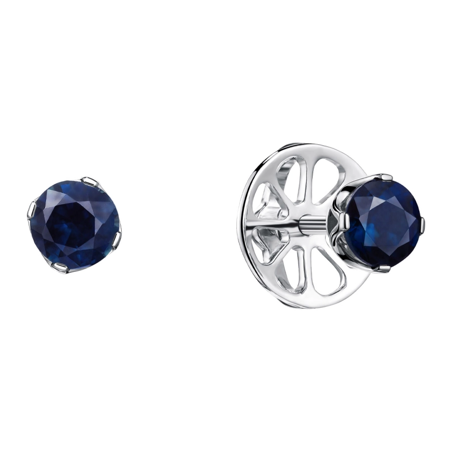 ЗОЛОТЫЕ ПУСЕТЫ С САПФИРАМИ - С2427с