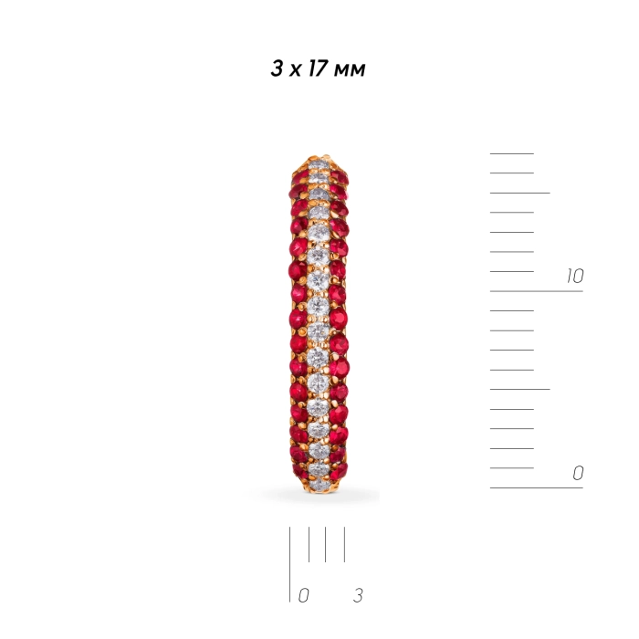 ЗОЛОТЫЕ СЕРЬГИ С РУБИНАМИ И БРИЛЛИАНТАМИ - С2440р