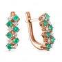 GOLD EARRINGS WITH EMERALDS AND DIAMONDS - С2447