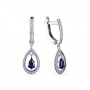 GOLD EARRINGS WITH SAPPHIRES AND DIAMONDS - С2448