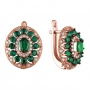 GOLD EARRINGS WITH EMERALDS AND DIAMONDS - С2455и