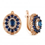GOLD EARRINGS WITH SAPPHIRES AND DIAMONDS - С2455c