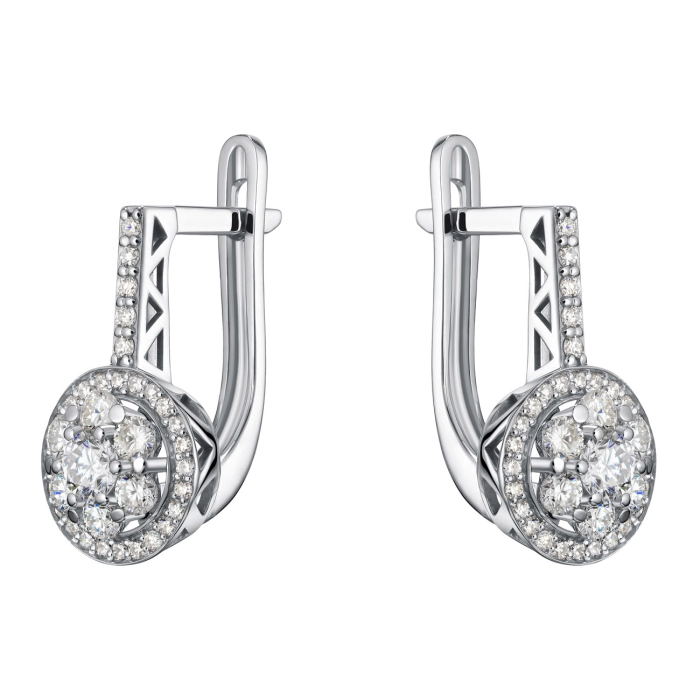 GOLD EARRINGS WITH DIAMONDS - С2467