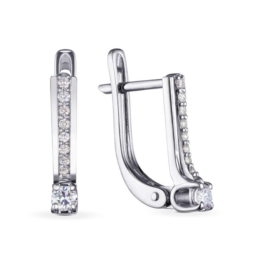 GOLD EARRINGS WITH DIAMONDS - С2512