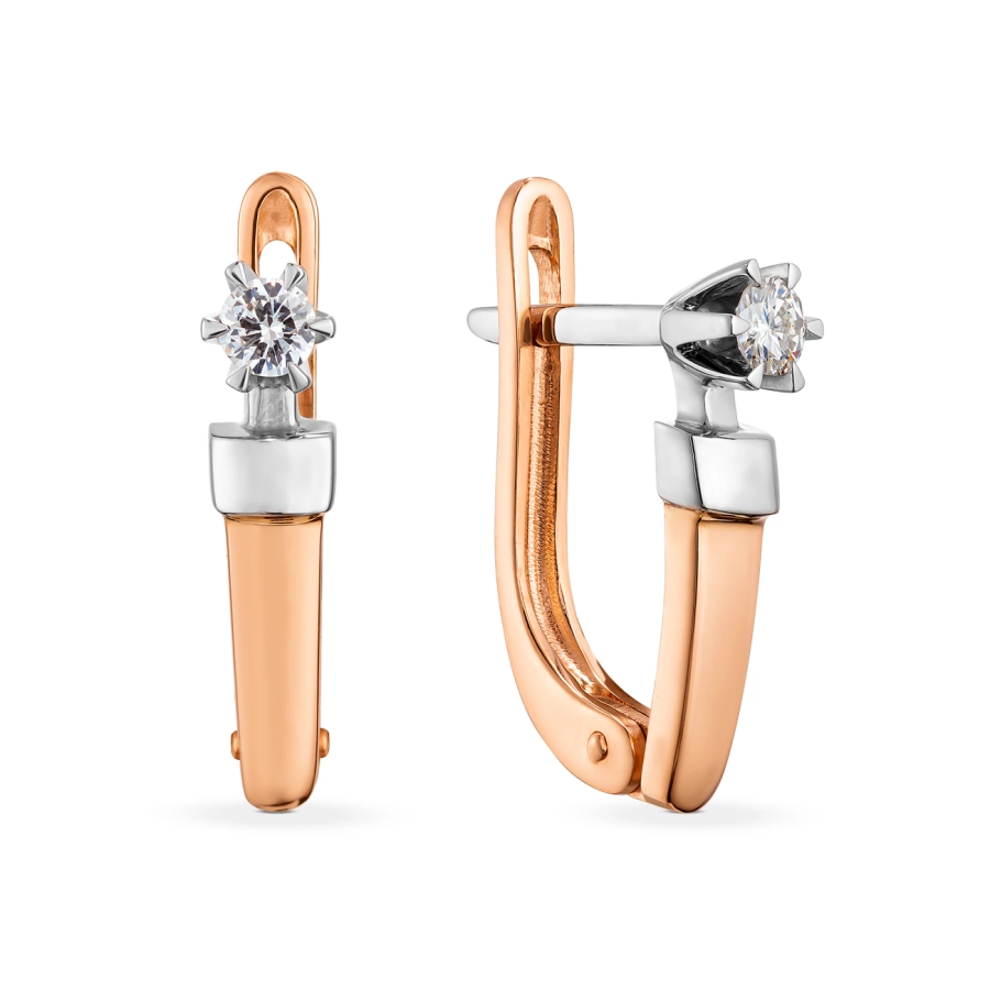 ЗОЛОТІ СЕРЕЖКИ З ДІАМАНТАМИ - С2527