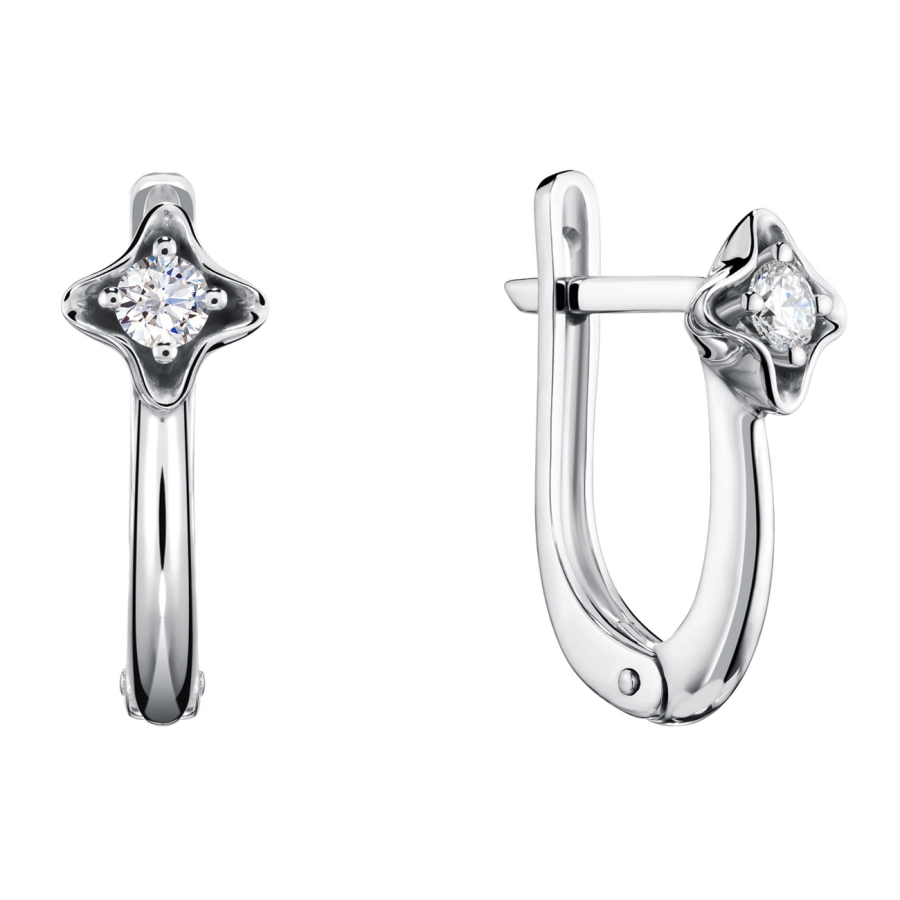 ЗОЛОТЫЕ СЕРЬГИ С БРИЛЛИАНТАМИ - С2542