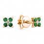GOLD EARRINGS WITH DIAMONDS AND EMERALDS - С2546