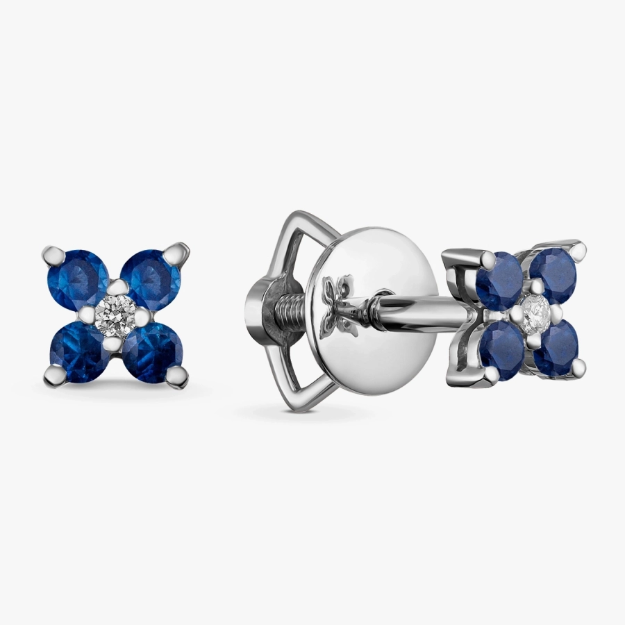 Sapphire and Diamond Stud Earrings - С2546с