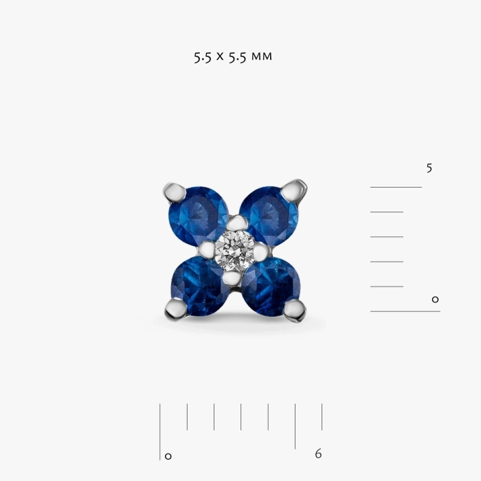 Сережки-пусети з сапфірами та діамантами - С2546.25с