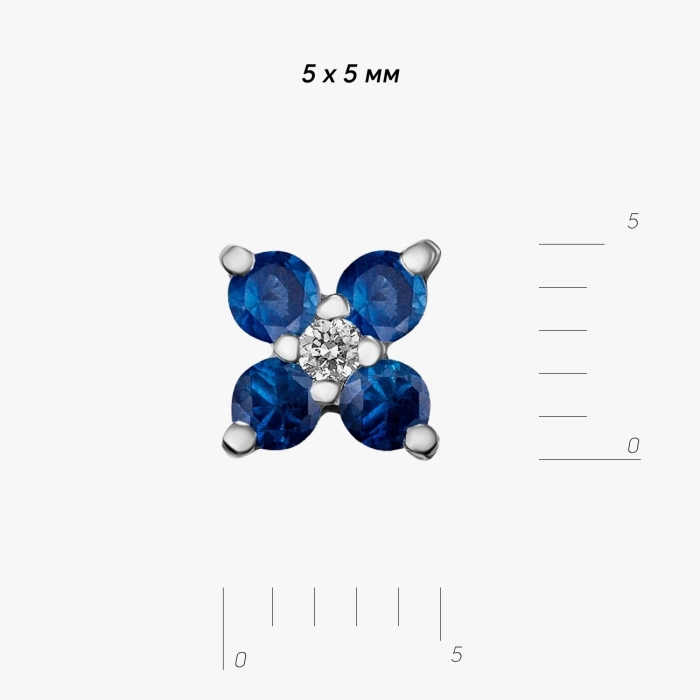 Сережки-пусети з сапфірами та діамантами - С2546.25с