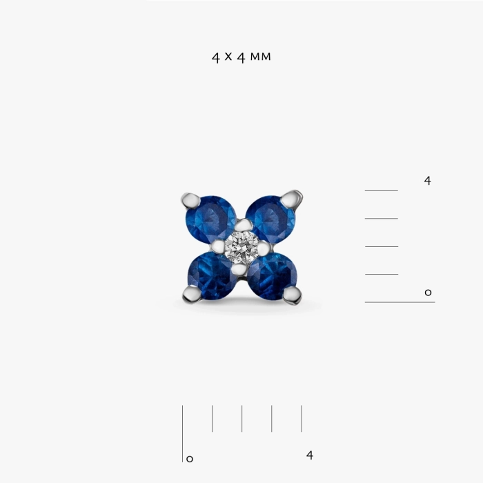 Sapphire and Diamond Stud Earrings - С2546с