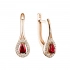 GOLD EARRINGS WITH RUBIES AND DIAMONDS - С2563р