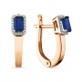 GOLD EARRINGS WITH SAPPHIRES AND DIAMONDS - С2586с