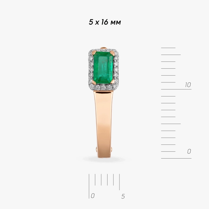 Earrings with natural emerald and diamonds - С2586и