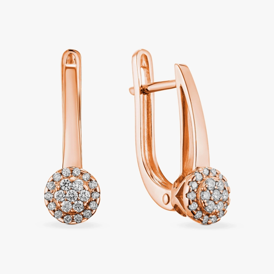GOLD EARRINGS WITH DIAMONDS - С2645