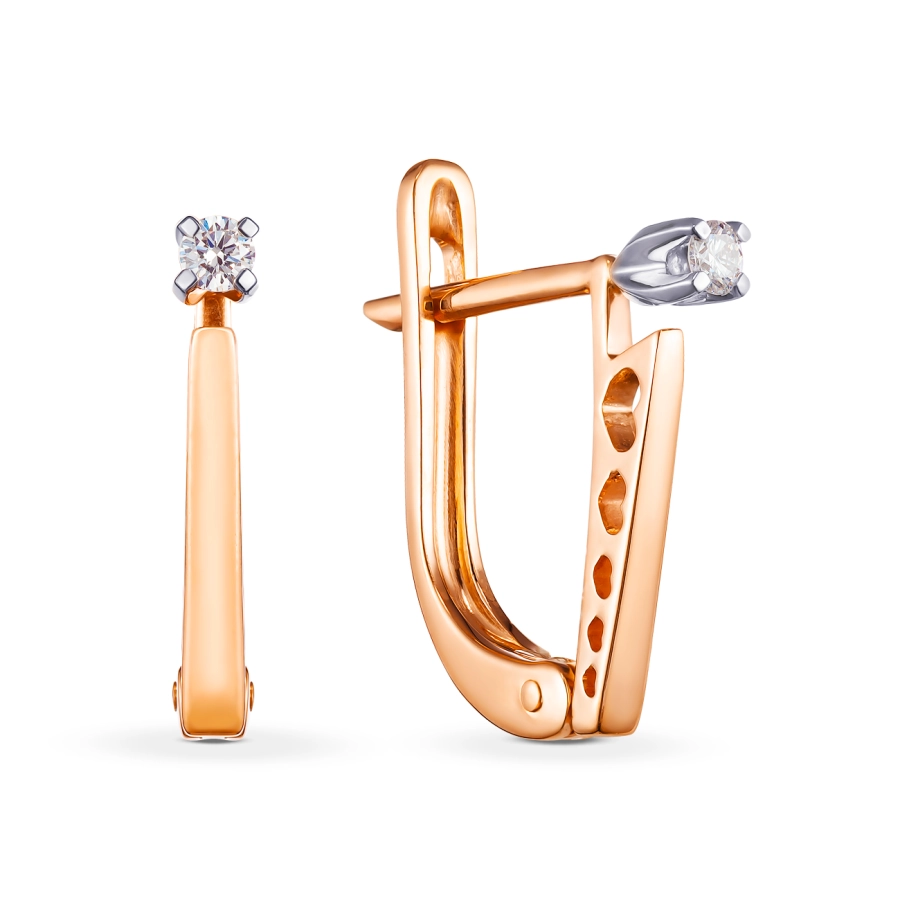 ЗОЛОТІ СЕРЕЖКИ З ДІАМАНТАМИ - С2650