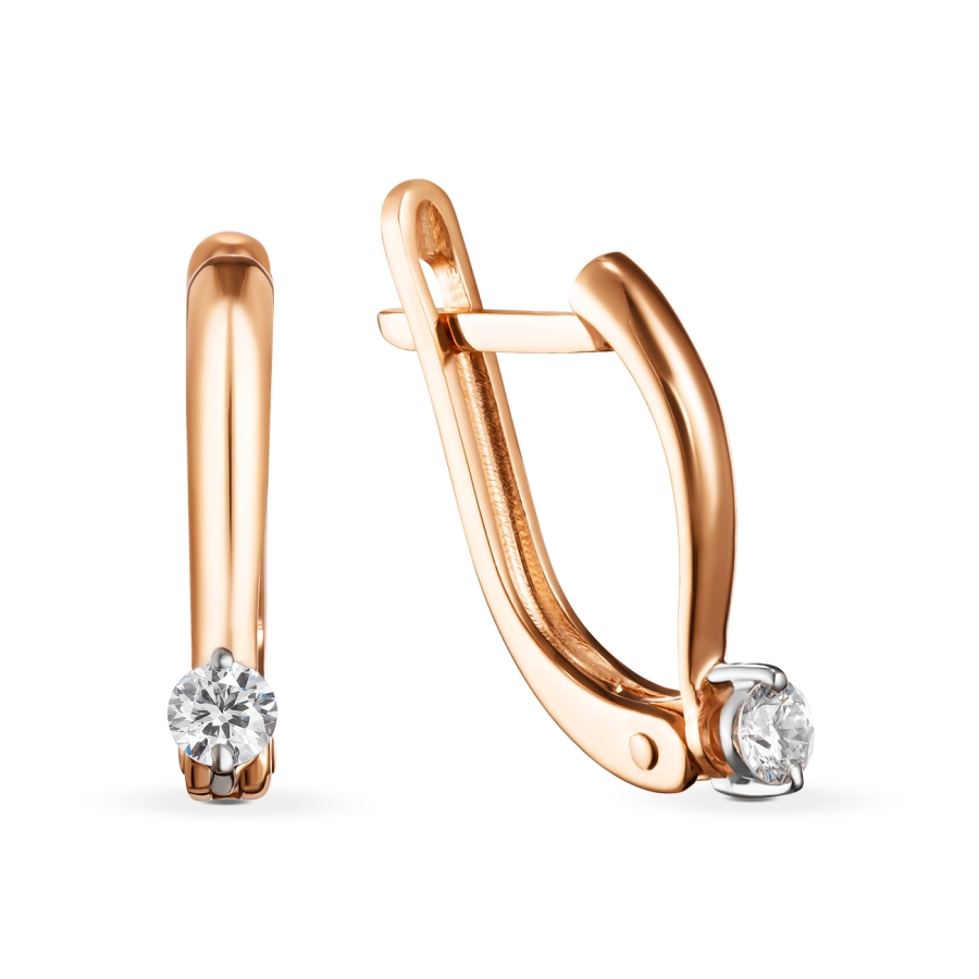 ЗОЛОТІ СЕРЕЖКИ З ДІАМАНТАМИ - С2656