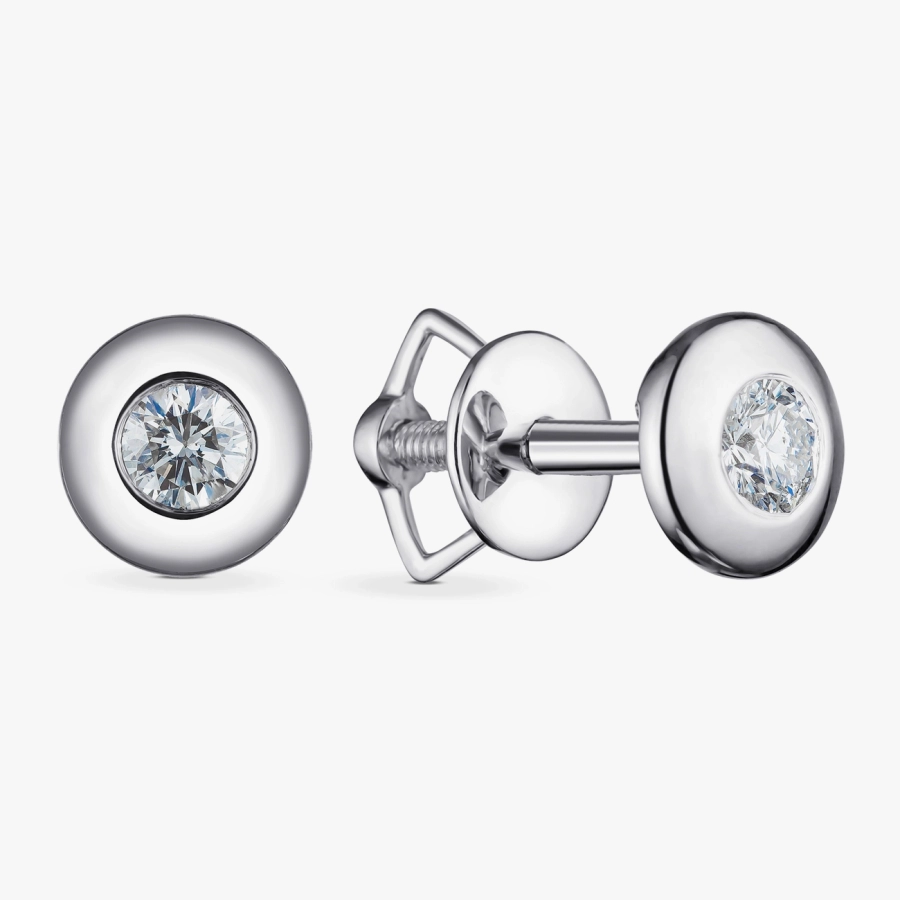 White Gold Diamond Stud Earrings — С2664