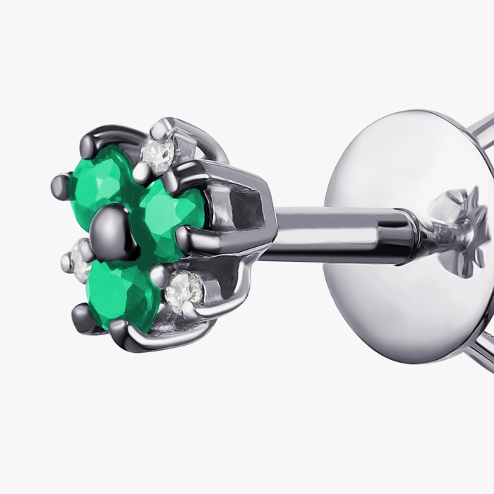 Earrings with emeralds and diamonds - С2716и