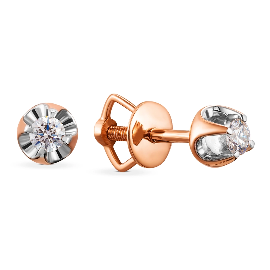 ЗОЛОТІ ПУСЕТИ З ДІАМАНТАМИ - С2730