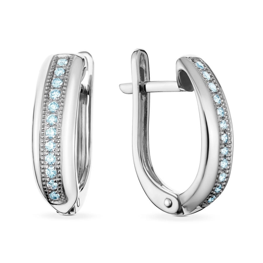 GOLD EARRINGS WITH DIAMONDS - С2731