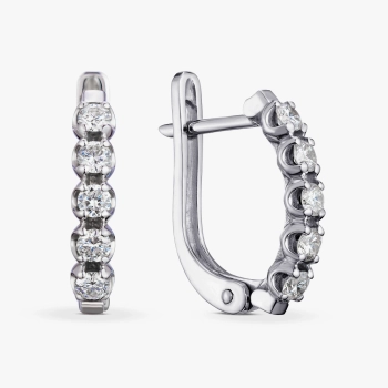 Five Diamond White Gold Earrings - С2734