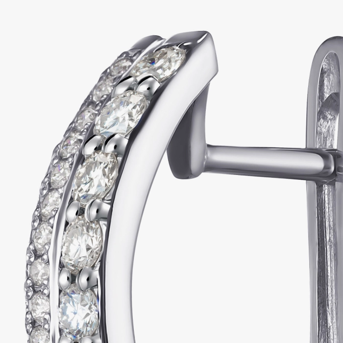 Сережки з діамантами з білого золота - С2741