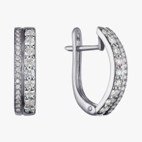 Серьги с бриллиантами из белого золота - С2741