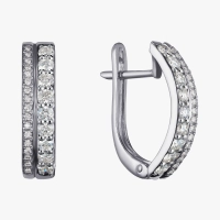 Сережки з діамантами з білого золота - С2741