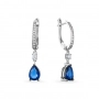 GOLD EARRINGS WITH SAPPHIRES AND DIAMONDS - С2768