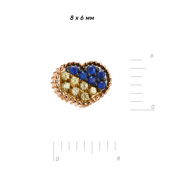 GOLD EARRINGS WITH SAPPHIRES - С2774сж