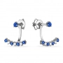 GOLD EARRINGS WITH DIAMONDS AND SAPPHIRES - С2777с