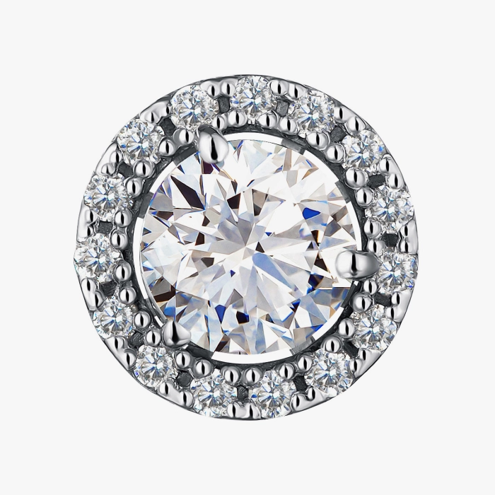 Сережки-пусети з діамантами з білого золота - С2783.43