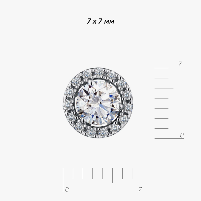 Сережки-пусети з діамантами з білого золота - С2783.43