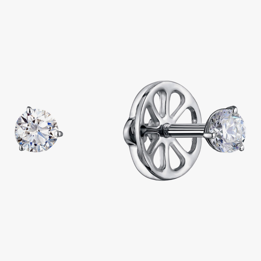 Сережки-пусети з діамантами у білому золоті - С2783.0