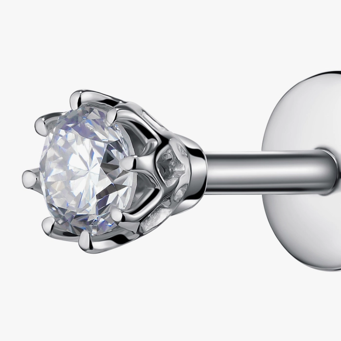 Classic White Gold Diamond Stud Earrings - С2803