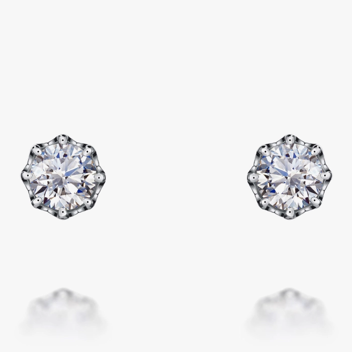 Classic White Gold Diamond Stud Earrings - С2803