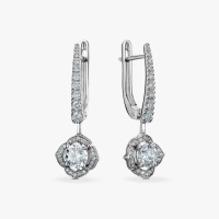 Сережки з діамантами з білого золота - С2808