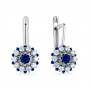 GOLD EARRINGS WITH SAPPHIRES AND DIAMONDS - С2816