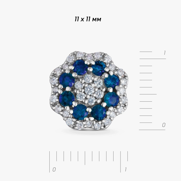 Сережки-пусети з сапфірами та діамантами - С2817с