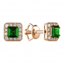 GOLD EARRINGS WITH EMERALDS AND DIAMONDS - С2825и