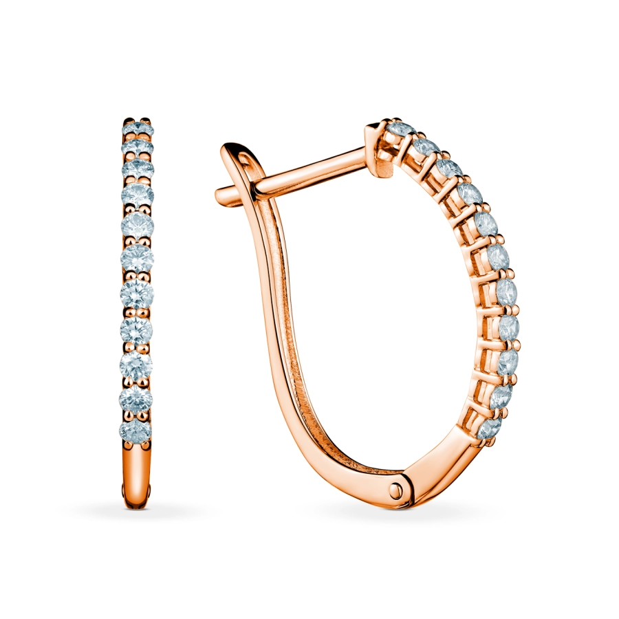 GOLD EARRINGS WITH DIAMONDS - С2827