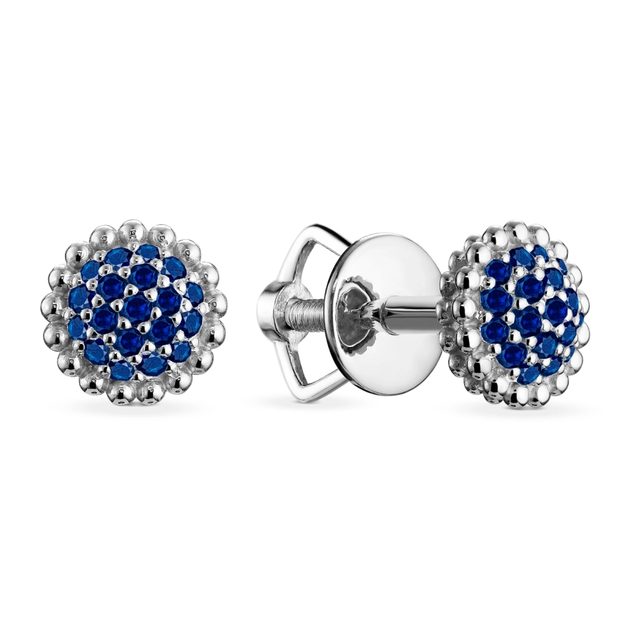 ЗОЛОТЫЕ ПУСЕТЫ С САПФИРАМИ - С2831