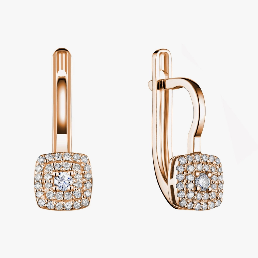 ЗОЛОТІ СЕРЕЖКИ З ДІАМАТАМИ - С2834