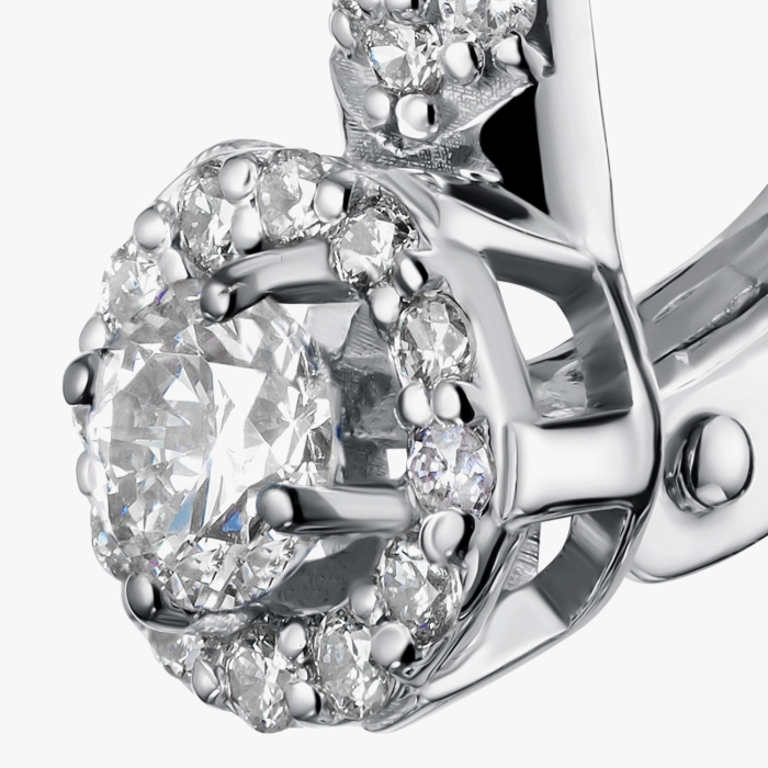 Серьги с бриллиантами из белого золота - С2848