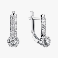 Серьги с бриллиантами из белого золота - С2848